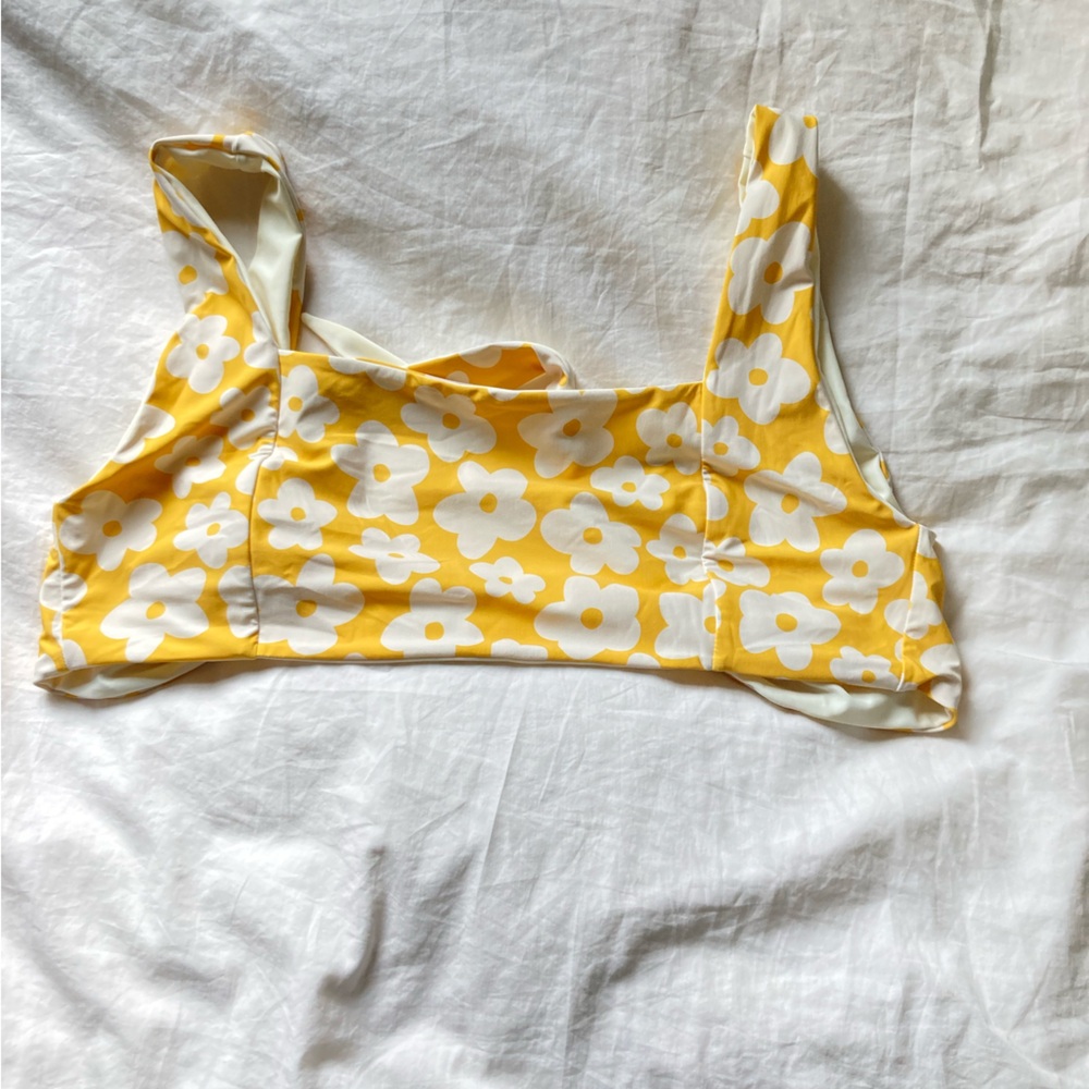 Yellow Daisy and Cream reversible bikini